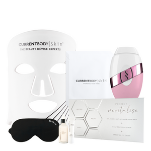CurrentBody Skin LED Mask, Dr. Harris Revitalise Set, 10 face Hydrogel Masks & SmoothSkin Bare+