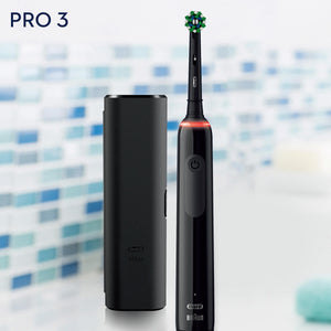 Oral-B Pro 3 3500 Cross Action Electric Toothbrush + Travel Case - Black