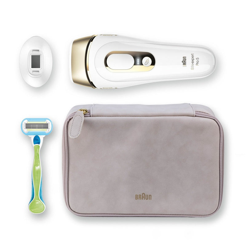 Braun Silk·expert Pro 5 PL5137 IPL, At-Home Hair Removal System, White&Gold